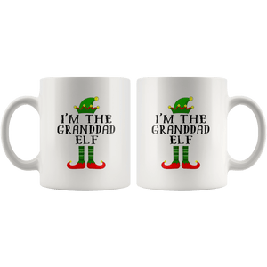 RobustCreative-Im The Granddad Elf Matching Family Christmas - 11oz White Mug Christmas group green pjs costume Gift Idea