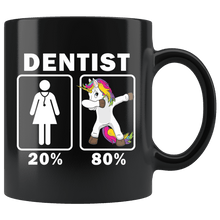 Load image into Gallery viewer, RobustCreative-Dentist Dabbing Unicorn 80 20 Principle Superhero Girl Womens - 11oz Black Mug Medical Personnel Gift Idea

