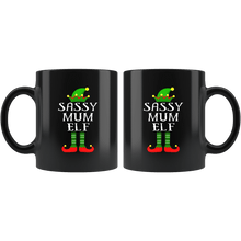 Load image into Gallery viewer, RobustCreative-Im The Sassy Mum Elf Family Matching Outfits PJ - 11oz Black Mug Christmas group green pjs costume Gift Idea
