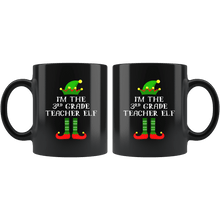 Load image into Gallery viewer, RobustCreative-Im The 3rd Grade Teacher Elf Christmas Teaching&#39;s - 11oz Black Mug I Just Really Like to Teach Cute Tiny Humans Gift Idea
