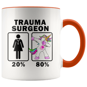 RobustCreative-Trauma Surgeon Dabbing Unicorn 20 80 Principle Superhero Girl Womens - 11oz Accent Mug Medical Personnel Gift Idea