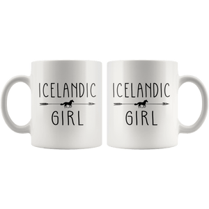 RobustCreative-Icelandic Horse Girl Gifts Horses Lover Riding Racing - 11oz White Mug Racing Lover Gift Idea