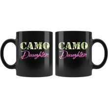 Load image into Gallery viewer, RobustCreative-Military Daughter Camo Camo Hard Charger Squared Away - Military Family 11oz Black Mug Retired or Deployed support troops Gift Idea - Both Sides Printed
