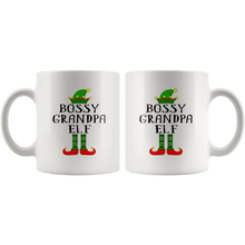 Load image into Gallery viewer, RobustCreative-Im The Bossy Grandpa Elf Family Matching Outfits PJ - 11oz White Mug Christmas group green pjs costume Gift Idea
