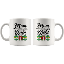 Load image into Gallery viewer, RobustCreative-Dominican Mom of the Wild One Birthday Dominica Flag White 11oz Mug Gift Idea
