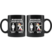 Load image into Gallery viewer, RobustCreative-Massage Therapist Dabbing Unicorn 80 20 Principle Superhero Girl Womens - 11oz Black Mug Medical Personnel Gift Idea
