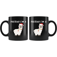 Load image into Gallery viewer, RobustCreative-Pretend Im a Llama Santas Hat Alpaca Peru Cute - 11oz Black Mug Christmas gift idea Gift Idea
