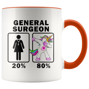 RobustCreative-General Surgeon Dabbing Unicorn 20 80 Principle Superhero Girl Womens - 11oz Accent Mug Medical Personnel Gift Idea