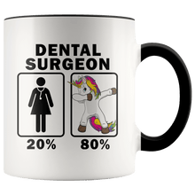 Load image into Gallery viewer, RobustCreative-Dental Surgeon Dabbing Unicorn 80 20 Principle Superhero Girl Womens - 11oz Accent Mug Medical Personnel Gift Idea
