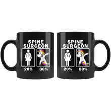 Load image into Gallery viewer, RobustCreative-Spine Surgeon Dabbing Unicorn 80 20 Principle Superhero Girl Womens - 11oz Black Mug Medical Personnel Gift Idea
