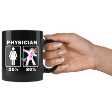 Load image into Gallery viewer, RobustCreative-Physician Dabbing Unicorn 20 80 Principle Superhero Girl Womens - 11oz Black Mug Medical Personnel Gift Idea
