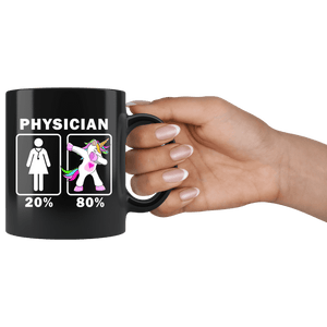 RobustCreative-Physician Dabbing Unicorn 20 80 Principle Superhero Girl Womens - 11oz Black Mug Medical Personnel Gift Idea