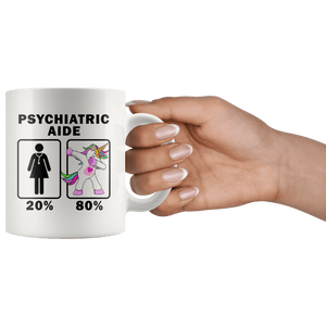 RobustCreative-Psychiatric Aide Dabbing Unicorn 20 80 Principle Superhero Girl Womens - 11oz White Mug Medical Personnel Gift Idea