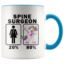 Load image into Gallery viewer, RobustCreative-Spine Surgeon Dabbing Unicorn 20 80 Principle Superhero Girl Womens - 11oz Accent Mug Medical Personnel Gift Idea
