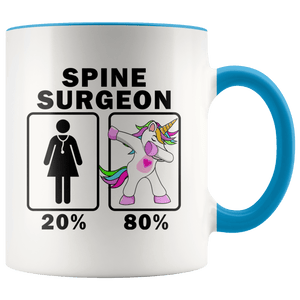 RobustCreative-Spine Surgeon Dabbing Unicorn 20 80 Principle Superhero Girl Womens - 11oz Accent Mug Medical Personnel Gift Idea