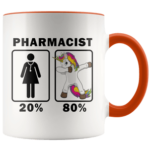 RobustCreative-Pharmacist Dabbing Unicorn 80 20 Principle Superhero Girl Womens - 11oz Accent Mug Medical Personnel Gift Idea