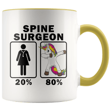 Load image into Gallery viewer, RobustCreative-Spine Surgeon Dabbing Unicorn 80 20 Principle Superhero Girl Womens - 11oz Accent Mug Medical Personnel Gift Idea
