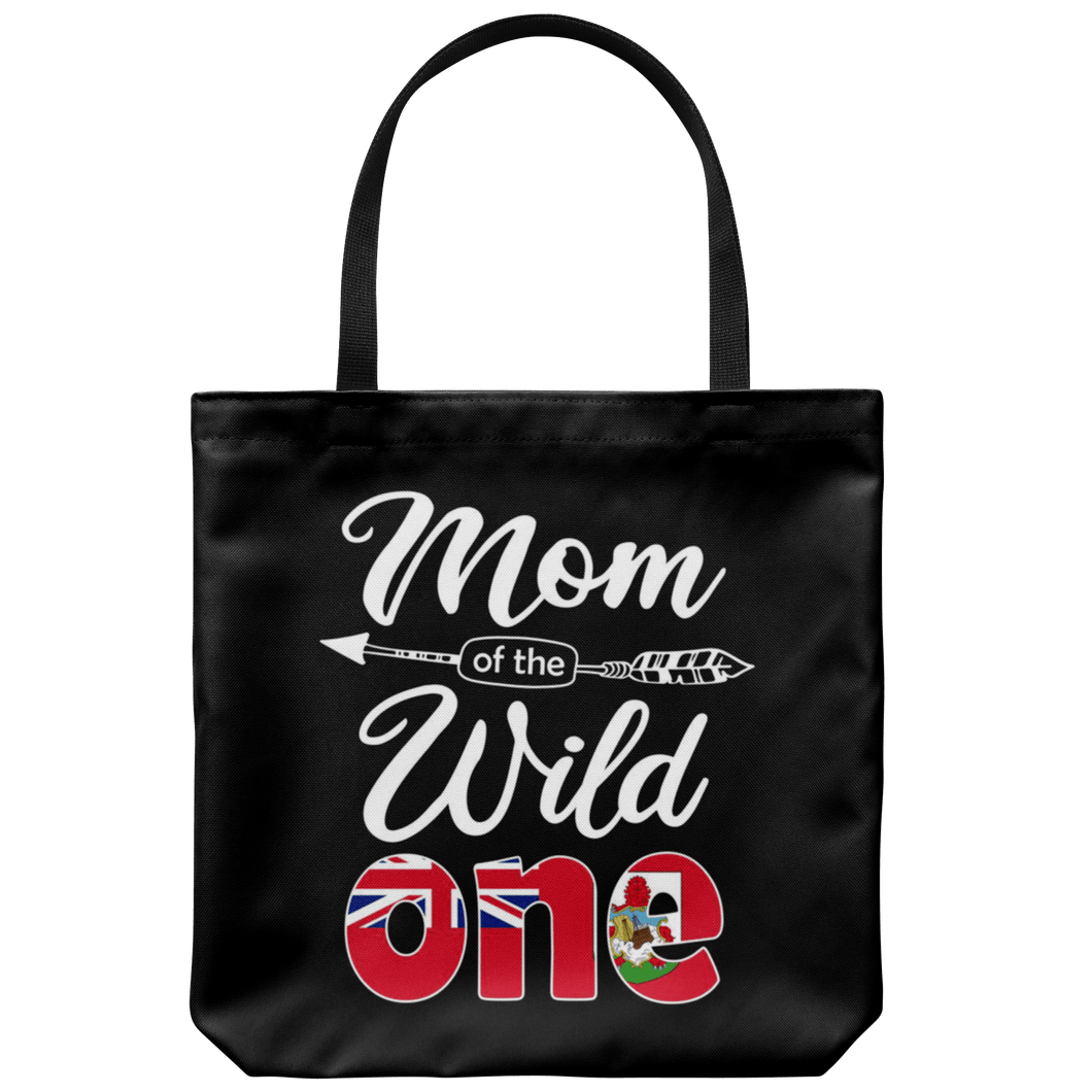 RobustCreative-Bermudian Mom of the Wild One Birthday Bermuda Flag Tote Bag Gift Idea
