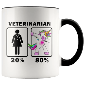 RobustCreative-Veterinarian Dabbing Unicorn 20 80 Principle Superhero Girl Womens - 11oz Accent Mug Medical Personnel Gift Idea