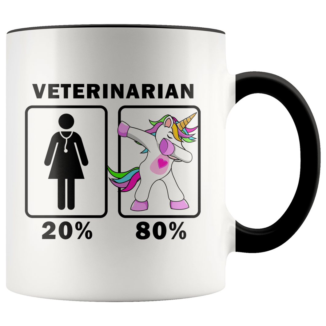 RobustCreative-Veterinarian Dabbing Unicorn 20 80 Principle Superhero Girl Womens - 11oz Accent Mug Medical Personnel Gift Idea