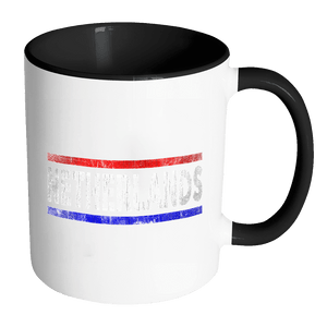 RobustCreative-Retro Vintage Flag Dutch Netherlands 11oz Black & White Coffee Mug ~ Both Sides Printed