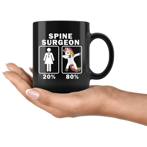 RobustCreative-Spine Surgeon Dabbing Unicorn 80 20 Principle Superhero Girl Womens - 11oz Black Mug Medical Personnel Gift Idea