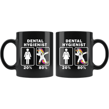 Load image into Gallery viewer, RobustCreative-Dental Hygienist Dabbing Unicorn 80 20 Principle Superhero Girl Womens - 11oz Black Mug Medical Personnel Gift Idea
