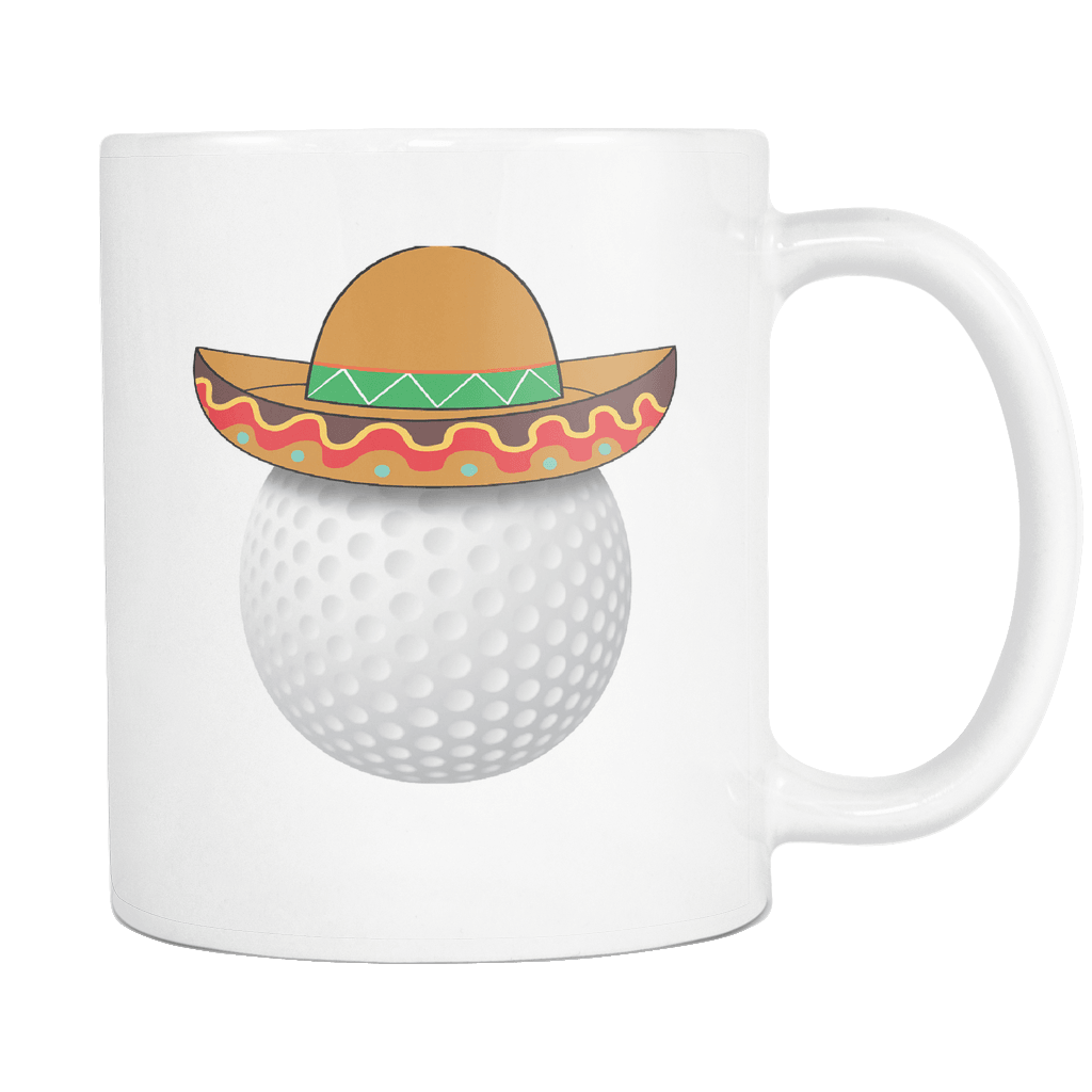 RobustCreative-Funny Golf Ball Mexican Sports - Cinco De Mayo Mexican Fiesta - No Siesta Mexico Party - 11oz White Funny Coffee Mug Women Men Friends Gift ~ Both Sides Printed
