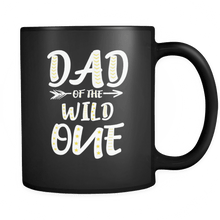 Load image into Gallery viewer, RobustCreative-Dad of The Wild OneKing Crown - Funny Family 11oz Funny Black Coffee Mug - 1st Birthday Party Gift - Women Men Friends Gift - Both Sides Printed (Distressed)
