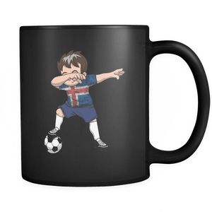 RobustCreative-Dabbing Soccer Boys Iceland Icelander Reykjavik Gift National Soccer Tournament Game 11oz Black Coffee Mug ~ Both Sides Printed