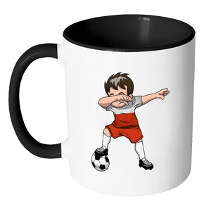 RobustCreative-Dabbing Soccer Boys Poland Polish Warsaw Gift National Soccer Tournament Game 11oz Black & White Coffee Mug ~ Both Sides Printed