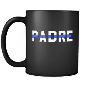RobustCreative-Police Officer Padre patriotic Trooper Cop Thin Blue Line  Law Enforcement Officer 11oz Black Coffee Mug ~ Both Sides Printed
