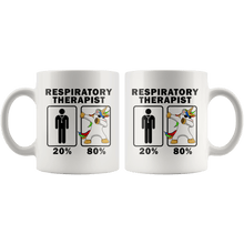 Load image into Gallery viewer, RobustCreative-Respiratory Therapist Dabbing Unicorn 80 20 Principle Graduation Gift Mens - 11oz White Mug Medical Personnel Gift Idea
