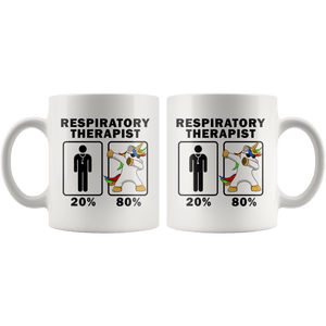 RobustCreative-Respiratory Therapist Dabbing Unicorn 80 20 Principle Graduation Gift Mens - 11oz White Mug Medical Personnel Gift Idea