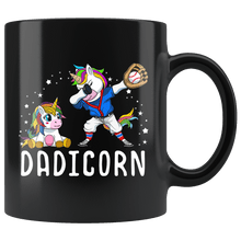 Load image into Gallery viewer, RobustCreative-Dadicorn Unicorn Baseball Proud Dad Fathers Day Player Black 11oz Mug Gift Idea
