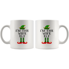 Load image into Gallery viewer, RobustCreative-Im The Wife Elf Matching Family Christmas - 11oz White Mug Christmas group green pjs costume Gift Idea
