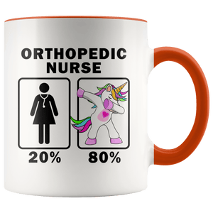 RobustCreative-Orthopedic Nurse Dabbing Unicorn 20 80 Principle Superhero Girl Womens - 11oz Accent Mug Medical Personnel Gift Idea