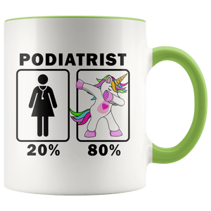 RobustCreative-Podiatrist Dabbing Unicorn 20 80 Principle Superhero Girl Womens - 11oz Accent Mug Medical Personnel Gift Idea