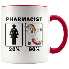 Load image into Gallery viewer, RobustCreative-Pharmacist Dabbing Unicorn 80 20 Principle Superhero Girl Womens - 11oz Accent Mug Medical Personnel Gift Idea
