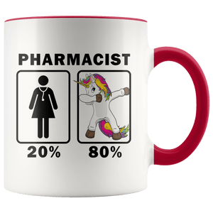 RobustCreative-Pharmacist Dabbing Unicorn 80 20 Principle Superhero Girl Womens - 11oz Accent Mug Medical Personnel Gift Idea