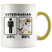 Load image into Gallery viewer, RobustCreative-Veterinarian Dabbing Unicorn 80 20 Principle Graduation Gift Mens - 11oz Accent Mug Medical Personnel Gift Idea
