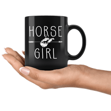 Load image into Gallery viewer, RobustCreative-West Virginia Horse Girl Gifts Virginian Shape Country for women - 11oz Black Mug Riding Lover Gift Idea
