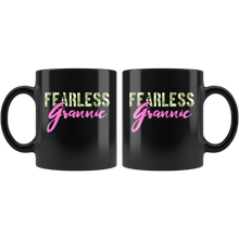 Load image into Gallery viewer, RobustCreative-Fearless Grannie Camo Hard Charger Veterans Day - Military Family 11oz Black Mug Retired or Deployed support troops Gift Idea - Both Sides Printed
