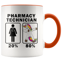 Load image into Gallery viewer, RobustCreative-Pharmacy Technician Dabbing Unicorn 80 20 Principle Superhero Girl Womens - 11oz Accent Mug Medical Personnel Gift Idea
