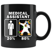 Load image into Gallery viewer, RobustCreative-Medical Assistant Dabbing Unicorn 80 20 Principle Graduation Gift Mens - 11oz Black Mug Medical Personnel Gift Idea
