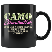 Load image into Gallery viewer, RobustCreative-Military Grandmother Just Like Normal Camouflage Camo - Military Family 11oz Black Mug Deployed Duty Forces support troops CONUS Gift Idea - Both Sides Printed
