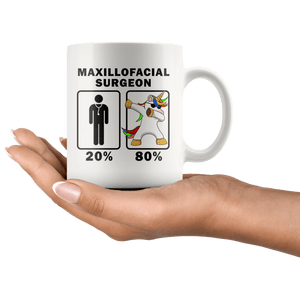 RobustCreative-Maxillofacial Surgeon Dabbing Unicorn 80 20 Principle Graduation Gift Mens - 11oz White Mug Medical Personnel Gift Idea