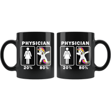 Load image into Gallery viewer, RobustCreative-Physician Dabbing Unicorn 80 20 Principle Superhero Girl Womens - 11oz Black Mug Medical Personnel Gift Idea
