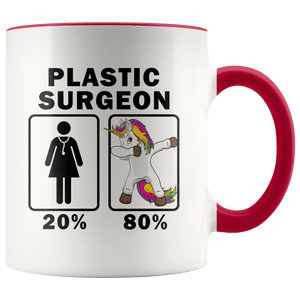 RobustCreative-Plastic Surgeon Dabbing Unicorn 80 20 Principle Superhero Girl Womens - 11oz Accent Mug Medical Personnel Gift Idea