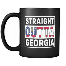 Load image into Gallery viewer, RobustCreative-Straight Outta Georgia - Georgian Flag 11oz Funny Black Coffee Mug - Independence Day Family Heritage - Women Men Friends Gift - Both Sides Printed (Distressed)
